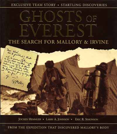 
The last photo of George Mallory and Sandy Irvine as they leave the Everest North Col on June 6, 1924 - Ghosts Of Everest book cover

